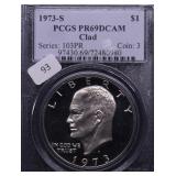 1973 S PCGS PF69DC IKE DOLLAR