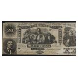 1861 20 $ CONFEDERTAE NOTE VF