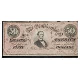 1864 50 $ CONFEDERATE NOTE VF