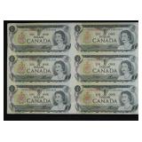 UNCUT SHEET OF CANADA DOLLARS