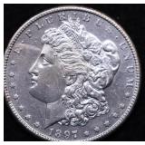 1897 S MORGAN DOLLAR AU