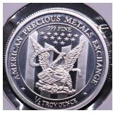 1/2   OZ .999 SILVER ROUND