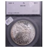 1880 S SEGS MS64 PL MORGAN DOLLAR