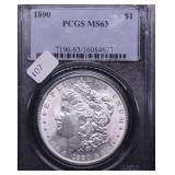 1890 PCGS MS63 MORGAN DOLLAR