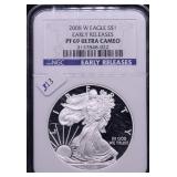 2008 W NGC PF69UC SILVER EAGLE