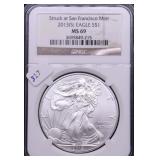 2013 S NGC MS69 SILVER EAGLE