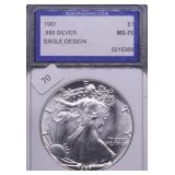 1987 IGS MS70 SILVER EAGLE