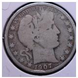 1907 BARBER HALF DOLLAR G