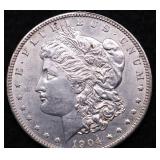 1904 O MORGAN DOLLAR AU