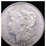 1921 D MORGAN DOLLAR AU