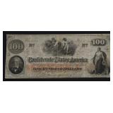 1862 100$ CONFEDERATE NOTE VF