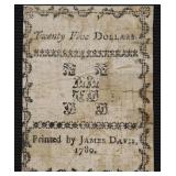 1789 CONTENTENNIAL CURRENCY NOTE 25 $ VF