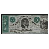 1862 VIRGINIA 5$ REMAINDER NOTE VF