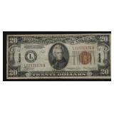 WW2 HAWAII 20 $ EMERGENCY NOTE   VF