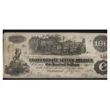 1862 100 $ CONFEDERATE NOTE VF