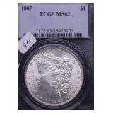 1887 PCGS MS63 MORGAN DOLLAR