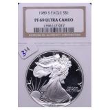 1989 S NGC PF69UC SILVER EAGLE