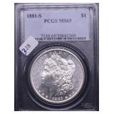 1881 S PCGS MS65 MORGAN DOLLAR