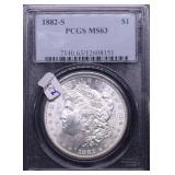 1882 S PCGS MS63 MORGAN DOLLAR