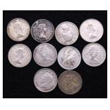 10 CANADA SILVER DIMES