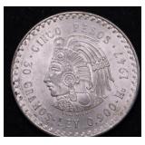 1947 MEXICO 5 PESOS CHOICE BU