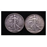 TWO WALKING HALF DOLLARS