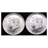 TWO 1964 KENNEDY HALF DOLLARS