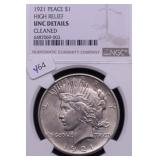 1921 NGC UNC DETAILS PEACE DOLLAR