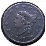 1817 13 STARS LARGE CENT VF