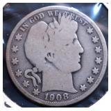 1908 O BARBER HALF DOLLAR G 1908 O BARBER HALF DOLLAR G