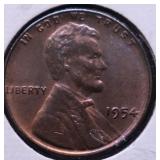 GEM RB 1954 LINCOLN CENT GEM RB 1954 LINCOLN CENT