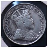 1910 CANADA SILVER 5 CENTS G 1910 CANADA SILVER 5 CENTS G