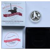 PROOF NEGRO LEAGE SILVER DOLLAR W BOX PAPERS PROOF NEGRO LEAGE SILVER DOLLAR W BOX PAPERS