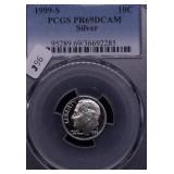 1999 S PCGS PF69DC SILVER DIME 1999 S PCGS PF69DC SILVER DIME