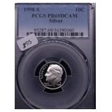 1998 S PCGS PF69DC SILVER DIME 1998 S PCGS PF69DC SILVER DIME