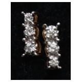 14K GOLD DIAMOND DROP EAR RINGS 14K GOLD DIAMOND DROP EAR RINGS