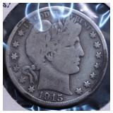 1915 D BARBER HALF DOLLAR F 1915 D BARBER HALF DOLLAR F