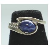14K WHITE GOLD BLUE LAPUS/DIAMOND RING 14K WHITE GOLD BLUE LAPUS/DIAMOND RING