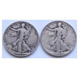 TWO WALKING HALF DOLLARS TWO WALKING HALF DOLLARS