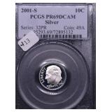 2001 S PCGS PF69DC SILVER DIME 2001 S PCGS PF69DC SILVER DIME