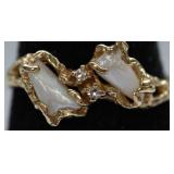 14K GOLD TENNESSEE PEARL /DIAMOND RING 14K GOLD TENNESSEE PEARL /DIAMOND RING