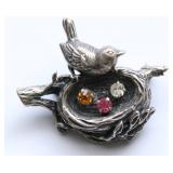 PEWTER BIRD NEST BROACH PEWTER BIRD NEST BROACH