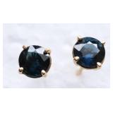 14K GOLD SAPPHITE STUD EAR RINGS 14K GOLD SAPPHITE STUD EAR RINGS