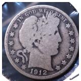 1912D BARBER HALF DOLLAR G 1912D BARBER HALF DOLLAR G