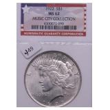 1922 NGC MS62 PEACE DOLLAR 1922 NGC MS62 PEACE DOLLAR