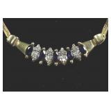 10K GOLD SAPPHIRE DIAMOND NECKLACE 10K GOLD SAPPHIRE DIAMOND NECKLACE