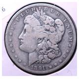 1891 O MORAGN DOLLAR VG 1891 O MORAGN DOLLAR VG