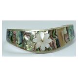STERLING SILVER ALBALONE SHELL BRAELET STERLING SILVER ALBALONE SHELL BRAELET