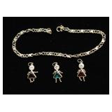 10K GOLD BRACELET W/ FAMILY CHARMS 10K GOLD BRACELET W/ FAMILY CHARMS