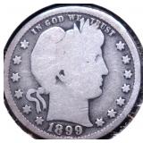 1899 BARBER QUARTER G 1899 BARBER QUARTER G
